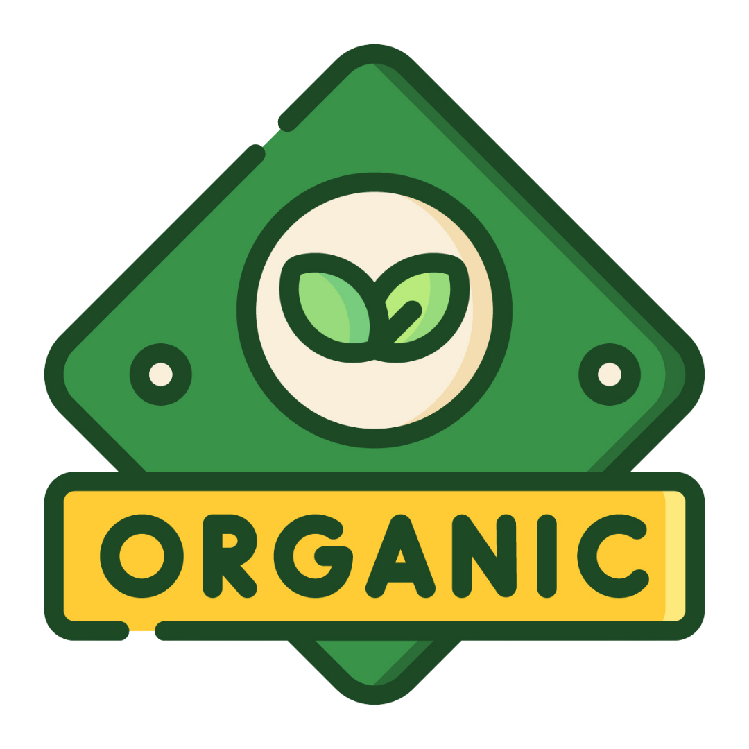 Green diamond shaped organic icon with leaf symbol
