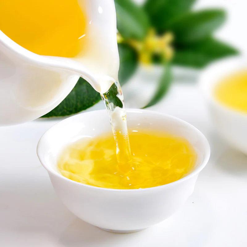 Ten Ren's Tea Osmanthus Oolong Tea, premium loose leaf oolong with golden tea liquor and floral fragrance