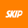 SkipTheDishes logo on orange background