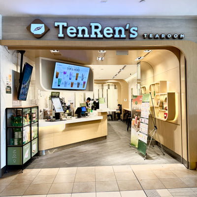 Ten Rens Tearoom storefront with a service counter and menu display