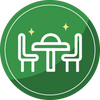 Dining table and chairs icon